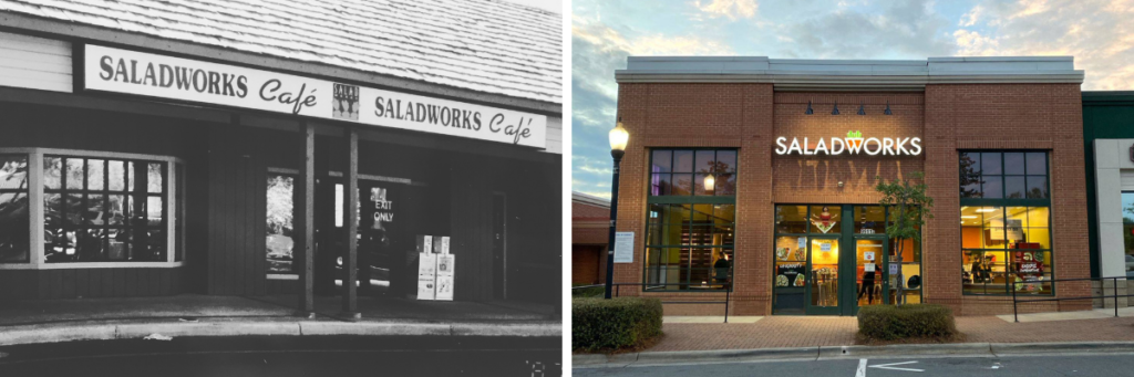 Saladworks Outside Then & Now - 1986